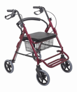 4 Wheel Rollator with Seat and Foot Support